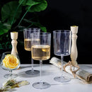 Ciaell 12 Pack Clear Plastic Wine Glasses - 10 Oz Disposable Wine Glasses with Stem for Parties & Weddings & Poolside & Outdoors & Camping by CozyNest Decor