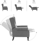 Mid Century Wingback Recliner Chair for Adults, Modern Linen Fabric Push Back Recliner Chairs with Button Tufted Upholstered Back & Footrest, Manual Recliner Chais for Living Room, Nursery, Gray by CozyNest Decor