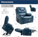 Dual Motor Power Lift Recliner Chair for Adults Elderly, Lay Flat Faux Leather Recliners with Massage Heating, Infinite Position, 2 Cup Holders, 2 Side Pockets, Up to 400LBS by CozyNest Decor