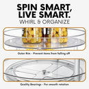 Clear Lazy Susan Organizer, Spice Rack Kitchen Cabinet Turntable, Pantry and Fridge Rotating Storage, Makeup Vanity for Skincare, Perfume, Cosmetic Dresser by CozyNest Decor