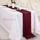 Burgundy 6 Pack Cheesecloth Table Runner 10FT Rustic Gauze Cheese Cloth Table Runner for Wedding Bridal Baby Shower Table Decor 20 x 120 Inch Long Boho Fabric Sheer Birthday Party Table Decorations by CozyNest Decor