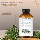 Majestic Pure Rosemary Essential Oil with Glass Dropper - Huge 4 Fl Oz - 100% Pure and Natural Rosemary Oil - Premium Grade Essential Oils for Diffuser, Aromatherapy, Soap and Candle Making by CozyNest Decor