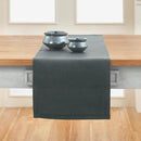 Solino Home Linen Table Runner 108 Inches Long - 100% Pure Linen Dark Grey Dining Table Runner 14 x 108 Inch for Fall, Autumn, Halloween, Thanksgiving - Fete by CozyNest Decor