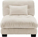Armless Sofa W/1 Pillow - Light Coffee by CozyNest Decor