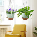 10 inch Self Watering Hanging Planters for Indoor Plants, 2 Pack Hanging Baskets for Outdoor Plants, Hanging Flower Pots with Drainage Holes & 2 Kinds of Plant Hangers for Home Decor, Green by CozyNest Decor