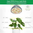 LED Grow Light Bulbs for Indoor Plants Full Spectrum, 320W Equivalent Plant Light Bulb, 4000K Plant Grow Light Bulb, Grow Bulb for E26 Regular Fixtures, Pack 1 by GreenHaven Gardens