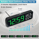 Peakeep Large Display Digital Alarm Clock for Bedrooms, Date Day of Week Desk Table Clocks for Living Room Office, Dimmable Plug in Electric Clock, 5 Volumes, Loud, Auto DST by CozyNest Decor