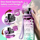 Water Bottle, 32 oz Motivational Water Bottles with Time Marker-Tritan & BPA Free, Sports Water Bottle with Time to Drink & Strap, Wide Mouth, Leakproof -Gift for Christmas Gym Fitness & Outdoor by CozyNest Decor