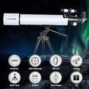 Telescope for Adults Astronomy Beginners, 80mm Aperture 800mm Refractor Telescopes for Adults High Powered with AZ Mount, Carry Bag, Phone Mount by TinyTreasures Baby Boutique