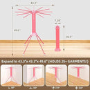 Clothes Drying Rack Foldable & Collapsible Drying Racks with 4-Leg Octopus Design, Large Capacity Space Saving Indoor Drying Rack for Bedroom,Balcony,Laundry for Indoor/Outdoor Use（Pink） by CozyNest Decor