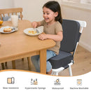 Toddler Booster Seat for Dining Table with Backrest and Adjustable Straps, Waterproof Oxford Foam Cushion with Non-Slip Bottom, Portable Chair Booster for Kitchen Use (Dark Grey) by TinyTreasures Baby Boutique