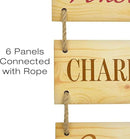 EXCELLO GLOBAL PRODUCTS Large Hanging Wall Sign: Rustic Wooden Decor (Shiraz, Cabernet, Merlot, Pinot Noir, Chardonnay, Pinot Grigio) Hanging Wood Wall Decoration (11.75" x 32") by CozyNest Decor