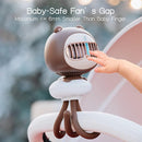 Cute Bear Stroller Fan Clip On for Baby, Portable Bladeless Fans 4 Speeds Oscillating, 4000mAh Rechargeable Battery Powered, Flexible Tripod Strong Cooling for Bedside Crib Car Seat by TinyTreasures Baby Boutique