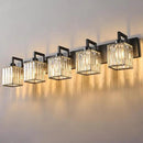 Modern Crystal Bathroom Vanity Light - 5-Lights Black Modern Crystal Wall Lamp for Bathroom Vanity Lighting by CozyNest Decor