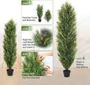 THE BLOOM TIMES 6ft Tall Topiary Trees Artificial Outdoor – UV Resistant Faux Cedar Pine Cypress Bushes and Shrubs, Fake Potted Plants for Front Porch Outside Planter Patio Decor, Set of 2 (6 Foot) by GreenHaven Gardens