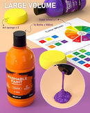 Nicpro 14 Colors Large Washable Paint Set for Kid (16.9 oz, 500 ml), Acrylic Bulk Paint Supplies Non Toxic Children Tempera Paint for Art, Craft DIY, Poster & Finger Paint, School, Party, Classroom by TinyTreasures Baby Boutique