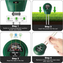 3-in-1 Soil pH Meter - Moisture, Light, and pH Tester for Garden, Lawn, Farm, Indoor & Outdoor Plant Care, Green by GreenHaven Gardens