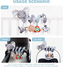 Jollybaby Baby Car Seat Stroller Toys, Plush Activity Hanging Spiral Activity Pram Crib with Music Box, Rattles, Squeaker for Babies Infant Boys Girls (SZ Gray Elephant) by TinyTreasures Baby Boutique