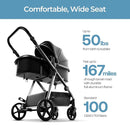 Mompush Baby Stroller, Convertible 2-in-1, Infant Car Seat Compatible, Includes Adapter - Sturdy Full-Size Infant Stroller for Family Adventures by TinyTreasures Baby Boutique