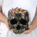 GameXcel Halloween Skull Candy Dish - Large Skull Candy Bowl for Trick or Treat - Skeleton Head Treat Container Planter or Desktop Halloween Decor - Bronze Resin by CozyNest Decor