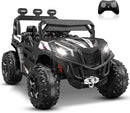 ANPABO 24V 4X4 Ride on Car Truck w/Remote Control, 4WD/2WD Switchable Kids UTV, 19" Spacious Seat, 4 Shock Absorbers, Soft Start, Music Player, Electric Car for Kids Ages 3+(Black by TinyTreasures Baby Boutique