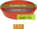 Plant Saucer 8 Inch 4 Pack 6 8 10 12 14 16 18 20 25, Plastic Plant Trays for Pots，Extra-Deep Plant Water Dray Tray, Bird Bath Bowl, Heavy Flower Plant saucers Indoors and Outdoor No Holes 8in-4 red by GreenHaven Gardens