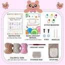 LoopMap Crochet Kit for Beginners - DIY Amigurumi Bear with Removable Dress & Accessories, Step-by-Step Video Tutorials, Extra Yarn, Crochet Tools, Handmade Gift for Kids & Adults(Bear-Pink) by TinyTreasures Baby Boutique
