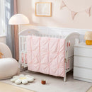 PINNKKU 3-Piece Crib Bedding Set for Boy Girls, Includes Skirt, Blanket and Sheet, Baby Bedding, Pintuck Pinch Pleat Pink by TinyTreasures Baby Boutique