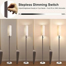 Dimmable Gold Floor Lamp for Living Room,Modern Standing Lamp with Marble Base,LED Bulb Included,Floor Lamps for Bedroom, Living Room,Office,Reading and Nursery(Brown Floor Lamp) by CozyNest Decor