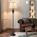 Luvkczc Vintage Black Floor Lamp - Hand-Painted Gold Resin with 6-Sided Carved Hollow Nightlight, Traditional Standing Lamp for Living Room, Bedroom, Study (Bulb Included) by CozyNest Decor