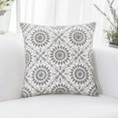 HWY 50 Gray Grey Decorative Throw Pillow Covers 18x18 Inch (1 Piece), Embroidered Cotton Farmhouse Cushion Cover Pillow Case for Sofa Couch Living Room Bed, Little Sunflower by CozyNest Decor