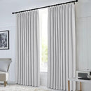 Macochico Pinch Pleated Blackout Linen Curtains 96 Inches Long 100% Light Blocking Burlap Curtains for Bedroom Living Room Thermal Window Panels with Tieback 72”Wx96”L Silver Grey 1 Panel by CozyNest Decor