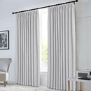 Macochico 100% Blackout Pinch Pleated Linen Curtains Thermal Window Treatments Sound Reducing Curtains for Bedroom Living Room Silver Grey Farmhouse Burlap Drapes with Tieback 52”Wx63”L 1 Panel