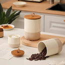 Coffee Canister, Ceramic Food Storage Jars with Lids Salt Matcha Container Brown Sugar Container Bowl for Kitchen Tea, Coffee Beans, Spice (
