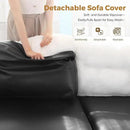 Faux Leather Oversized Accent Chair with Storage Deep Seat Single Sofa Large Reading Armchair for Living Room Bedroom Office Black Set of 2 by CozyNest Decor