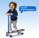 2-in-1 Kids Skateboard & Lean-to-Steer Scooter with Detachable Handlebar, LED Light-Up Wheels, Adjustable Height – Beginner Surf Skateboard for Ages 3+ by TinyTreasures Baby Boutique