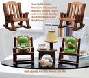 7 Pcs Cute Frog Rocking Chair Set with Miniature Frog Figurines, Mini cat, and Whimsical Trinkets - Versatile Decor for Office, Home, Yard, Patio, and Lawn by GreenHaven Gardens