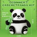 Crochetta Crochet Kit for Beginners, Crochet Kit w Step-by-Step Video Tutorials, Crochet Starter Kit Learn to Crochet Kits for Adults Kids Beginners, Crochet Kit Panda (40%+ Yarn Content) by TinyTreasures Baby Boutique