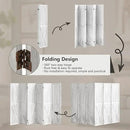 6 Panel Pegboard Room Divider, 5.6Ft Pegboard Display Folding Privacy Screens, Wood Room Divider Peg Board Display Freestanding for Trade Show Craft Show Home Wall Organizer, Retro White by CozyNest Decor