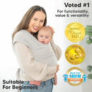 KeaBabies Baby Wrap Carrier - All in 1 Original Baby Carrier Newborn to Toddler Sling, Easy to Wear, Hands Free Bonding, Lightweight, Breathable Infant Wraps (Rhino Gray) by TinyTreasures Baby Boutique