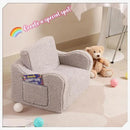 Kids Chairs for Toddler, 2-in-1 Toddler Soft Sherpa Couch Fold Out, Convertible Sofa to Lounger for Girls and Boys, Grey by CozyNest Decor