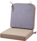 19 x 19 Inch Outdoor Seat Cushions for Patio Furniture with Non Slip and Ties Waterproof & UV Resistant Round Corner Outdoor Chair Cushions Replacement Set of 2, Khaki by GreenHaven Gardens
