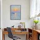 Coastal sailboat scenery poster art decor ocean nautical room decor beautiful sailboat seascape decor suitable for beach villa by CozyNest Decor