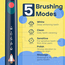 SEAGO Kids Electric Toothbrush, Sonic Soft Bristle Rechargeable Toothbrushes with DIY Stickers, 5 Modes, Includes 4 Replacement Brush Heads, Ages 3 to 12 Years Old (Navy) by TinyTreasures Baby Boutique