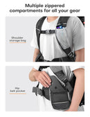 besrey Baby Backpack Carrier, Toddler Hiking Backpack with Safety 3-Height Seat, Adjustable Straps&Waist Belt, Foldable Frame Lightweight Large Capacity Child Carrier for Hiking (Black/Grey) by TinyTreasures Baby Boutique