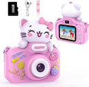 Video Kids Camcocrder, Kids Boys Digital Toddler Camera for 3 4 5 6 7 8 Years Old Birthday Gifts, 1080P Video Camera with Cute Protective Cover & 16GB TF Card, Pink by TinyTreasures Baby Boutique