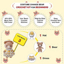 LoopMap Crochet Kit for Beginners - DIY Amigurumi Bear with Removable Dress & Accessories - Step-by-Step Video Tutorials, Extra Yarn, Crochet Tools, Handmade Gift for Kids & Adults (Bear K02, Yellow) by TinyTreasures Baby Boutique