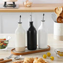 vancasso 20 Oz Ceramic Olive Oil Dispenser Bottle, Bottle Dispenser with Spout and Funnel for Kitchen,Suitable for Oil, Vinegar, Coffee Syrups & Other Liquids，BK by CozyNest Decor