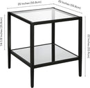 Henn&Hart 20" Wide Square Side Table with Mirror Shelf in Blackened Bronze, Table for Living Room, Bedroom by CozyNest Decor