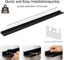 Floating Picture Ledge Shelves for Wall Set of 2, 84 Inches Picture Ledge Shelf with Long Large Nursery Book Shelf for Toys Storage Kids Bookshelf Wall Mounted Living Room Bedroom Decor Frames, Black by TinyTreasures Baby Boutique